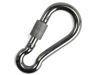 Karabijnhaak RVS 80x12 mm - 12 mm oog