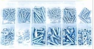 Assortiment schroeven, bouten & moeren 374-delig