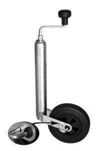 Neuswiel met handrem blokkade rond diameter 48 mm met rubberband en kunststof velg