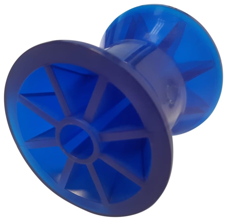 72x73 mm kielrol blauw 14,5 mm naafdiameter