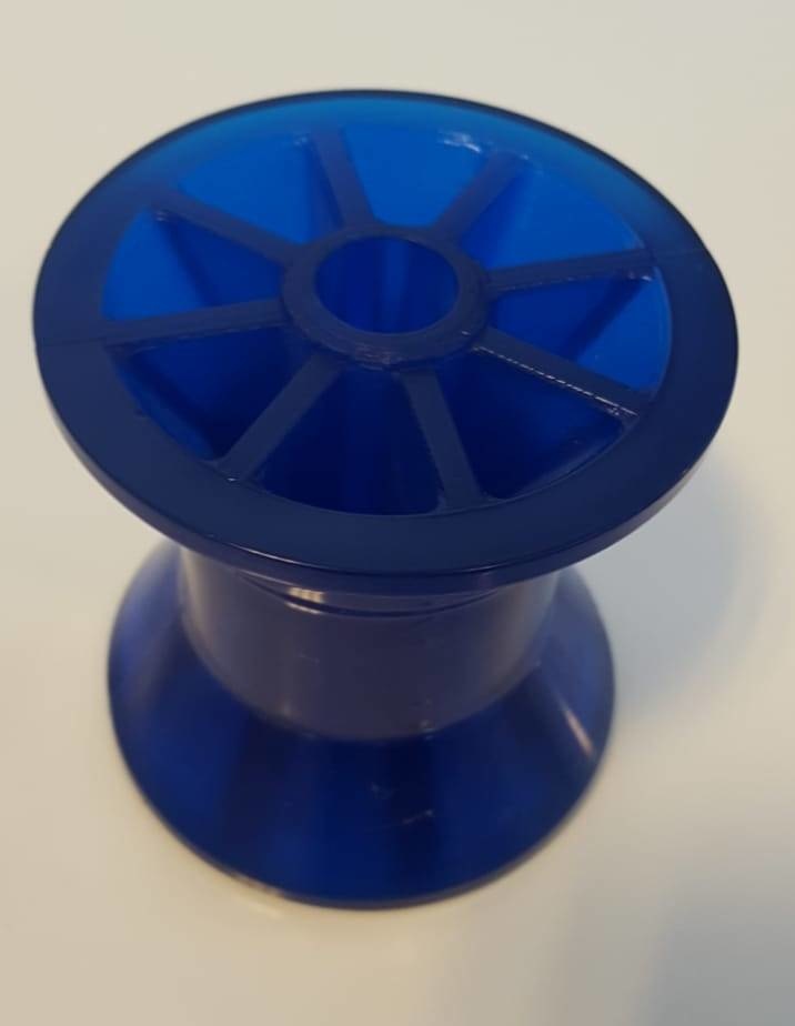 72x73 mm kielrol blauw 14,5 mm naafdiameter