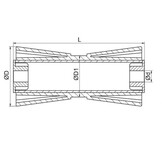 133x58,5 mm kielrol blauw 17 mm naafdiameter
