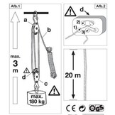 Handtakel met 20 meter nylon touw