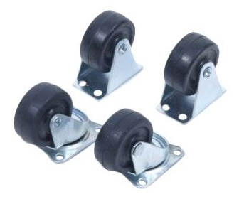 Bok en zwenkwiel set 40 mm - totale hoogte 50 mm