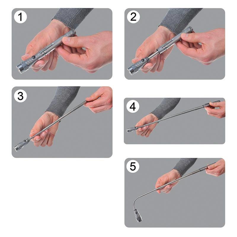 Telescopische LED zaklamp met magneet