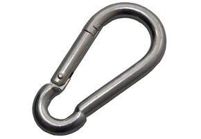 Karabijnhaak RVS 50x5 mm - 8 mm oog