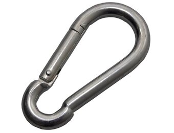 Karabijnhaak RVS 50x5 mm - 8 mm oog