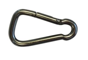 Karabijnhaak haaks RVS 60x6 mm - 7 mm oog