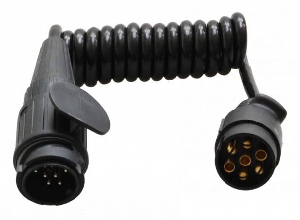Adapter spiraalkabel 7 aderig met 13-polige stekker & 7-polige stekker - 90 tot 250 cm