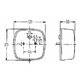 Achterlicht 121x121x56 mm - links en rechts toepasbaar