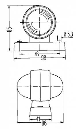 Hella Breedtelichten Rood/Wit gummi