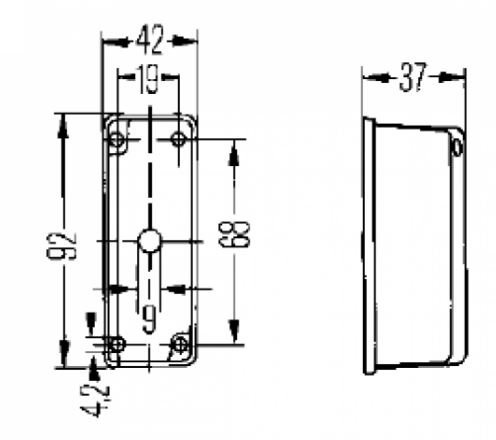 Hella breedtelicht Rood/Wit 2XS 005 020-001