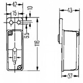 Hella breedtelicht Rood/Wit op houder