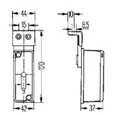 Hella breedtelicht Rood/Wit op haakse houder