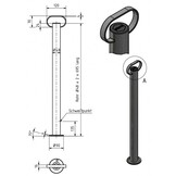 Premium stalen steunpoot met handvat - 700 mm hoog - 48 mm buisdiameter