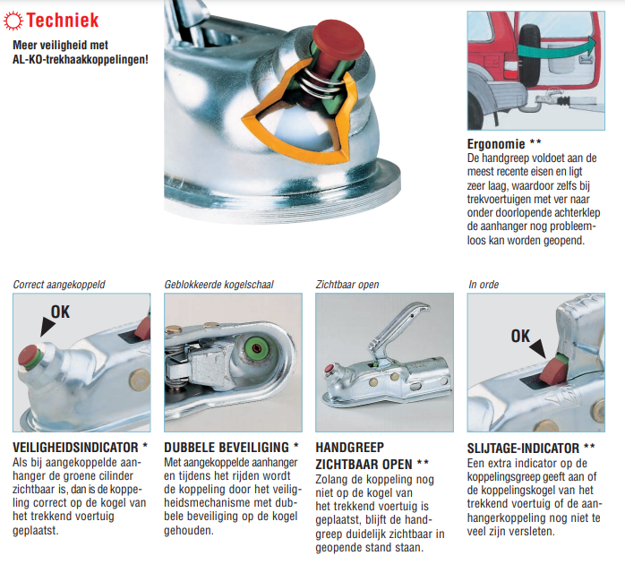 AL-KO AK7-G - koker 45 mm - 750 kg - ongeremde koppeling