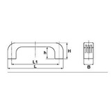Beugelgreep met messingbus M6 & M6x10 flensschoef