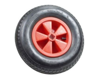 Kruiwagenwiel 4.00-8 luchtband - 20mm - vierkant