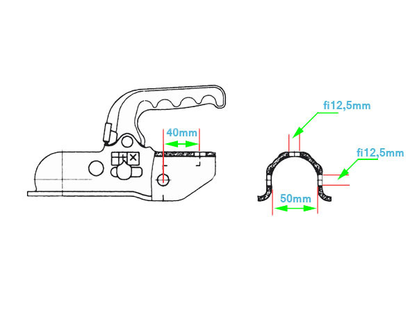 Knott KK14A - rond 50 mm - 1400 kg - geremde koppeling