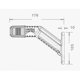 Aspock Superpoint 4 - links - wit/rood/oranje - LED - 100 cm platte kabel