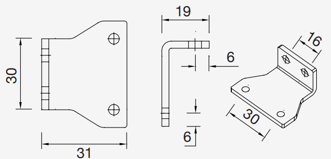 Aspock Flexipoint houder 90°/haaks