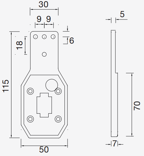 Aspock Flexipoint houder - flexibele rubberen voet