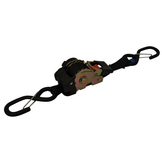 Automatisch oprollende spanband met borgveer en twee S-haken 180x2,5 cm (300 kg)