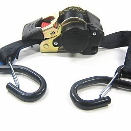 Automatisch oprollende spanband met borgveer en twee S-haken 180x2,5 cm (300 kg)