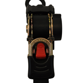 Automatisch oprollende spanband met borgveer en twee S-haken 180x2,5 cm (300 kg)