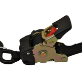 Automatisch oprollende spanband met borgveer en twee S-haken 180x2,5 cm (300 kg)