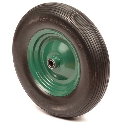 4.00-8 kruiwagenwiel - massief/anti-lek band en stalen velg - 150 kg maximale belasting - 20 mm asgat/naafdiameter - inclusief kogellager