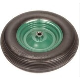 4.00-8 kruiwagenwiel - massief/anti-lek band en stalen velg - 150 kg maximale belasting - 20 mm asgat/naafdiameter - inclusief kogellager