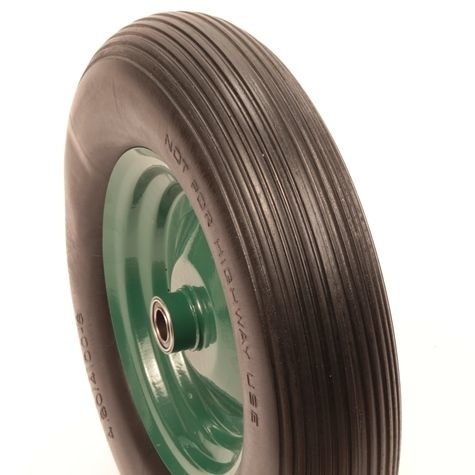 4.00-8 kruiwagenwiel - massief/anti-lek band en stalen velg - 150 kg maximale belasting - 20 mm asgat/naafdiameter - inclusief kogellager