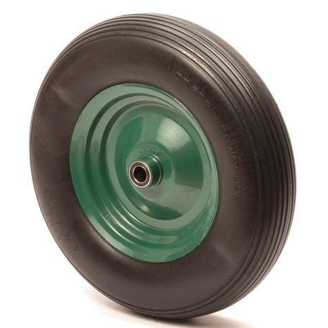 4.00-8 kruiwagenwiel - massief/anti-lek band en stalen velg - 150 kg maximale belasting - 20 mm asgat/naafdiameter - inclusief kogellager