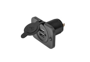 USB inbouwdoos 12V/24V (tweevoudig)