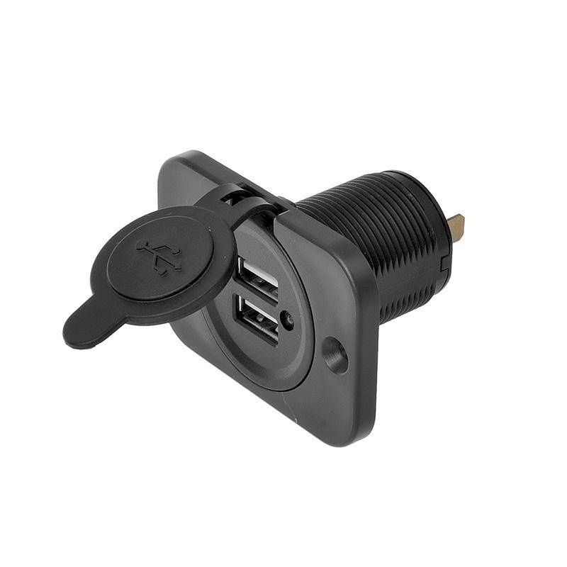 USB inbouwdoos 12V/24V (tweevoudig)