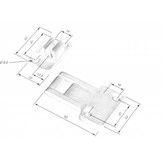 Dekselscharnier uitneembaar, 2 Delig voor Anssems type GT bagagewagen
