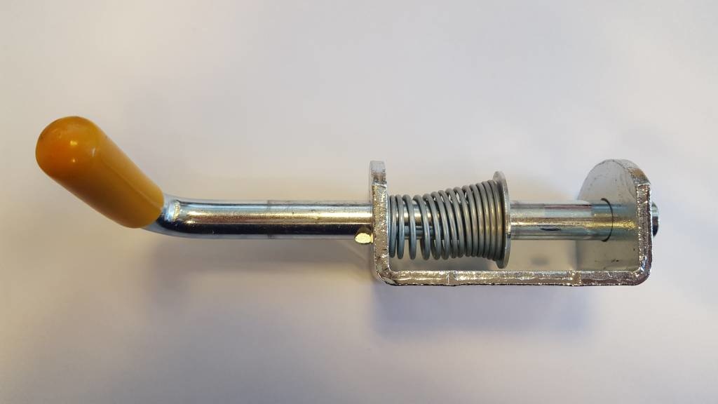 Schuifgrendel met trekveer vergrendelbaar