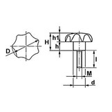 Sterknop Bakeliet 25 mm (M6x30 mm)