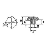 Sterknop Bakeliet 50 mm M10