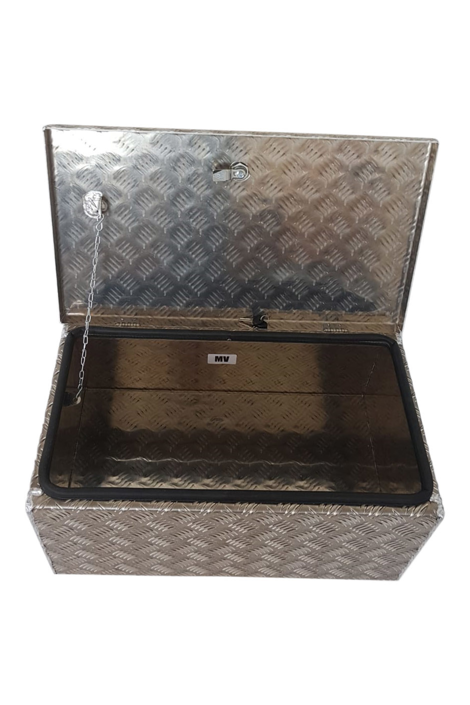 DE HAAN BOX M - 600x380x280 mm - waterdichte en stofdichte aluminium traanplaat disselkist - voorzien van vlinderslot, spansluiting of t-sluiting