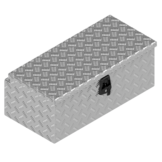 DE HAAN BOX L - 750x380x280 mm - waterdichte en stofdichte aluminium traanplaat disselkist - voorzien van vlinderslot, spansluiting of t-sluiting