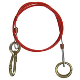 Breekkabel 150 cm knijphaak + ring (rood)