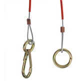 Breekkabel 150 cm knijphaak + ring (rood)