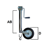 Premium Neuswiel 48 mm met zijslinger en rubber wiel op stalen velg