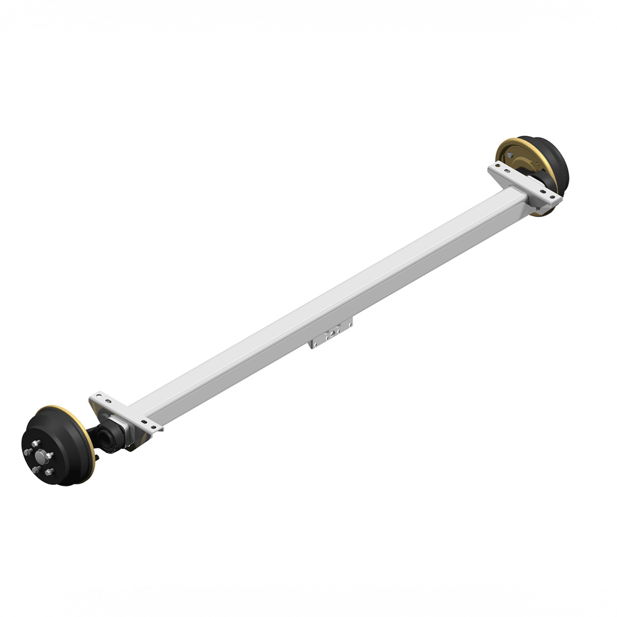 Geremde torsie as - 1800 kg - padmaat 900 mm - flensmaat 1370 mm - 5 gats