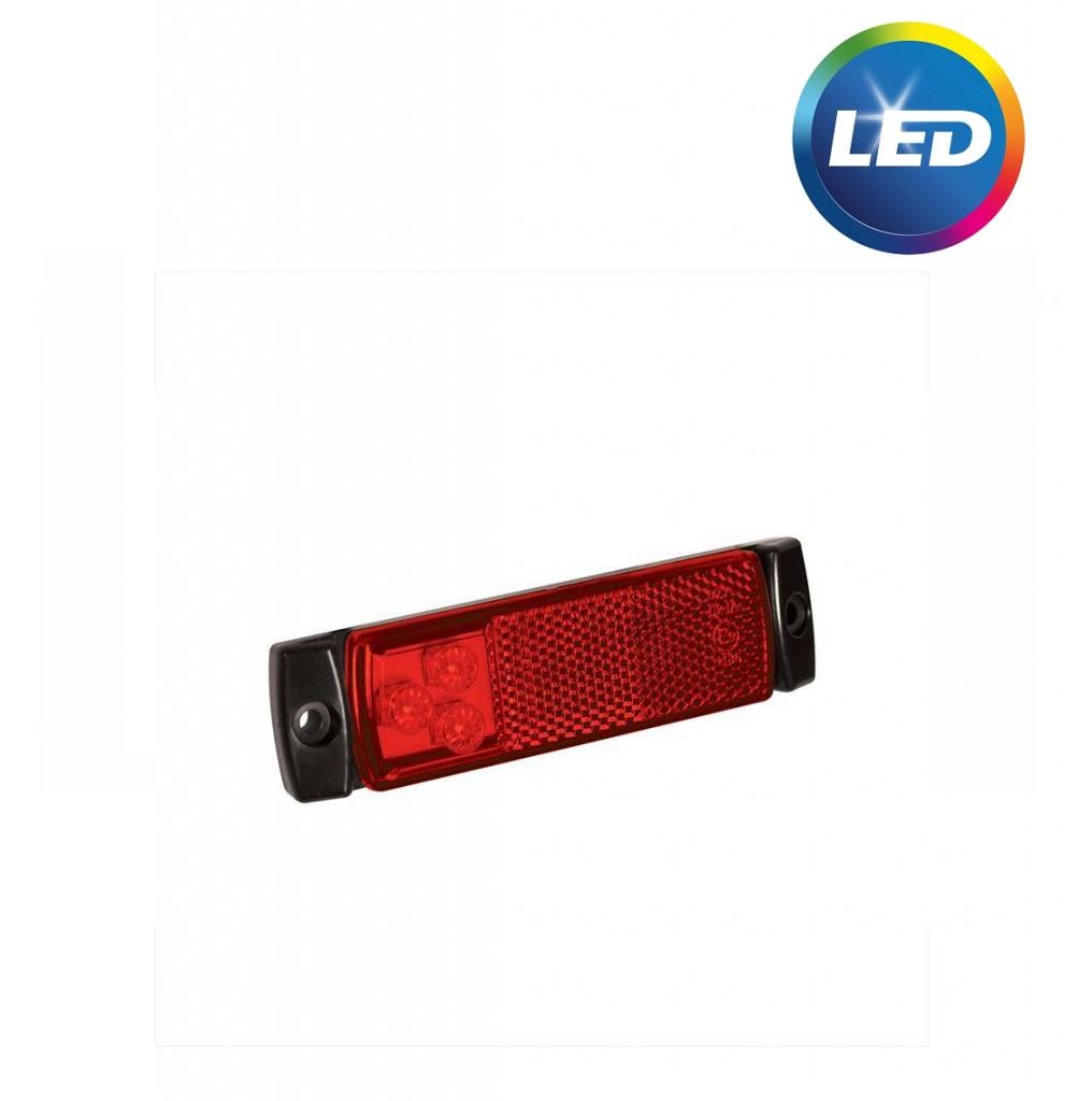 Markeringslamp Rood LED 12/24V 126x30mm