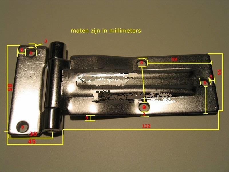RVS gebogen deur scharnier 180mm