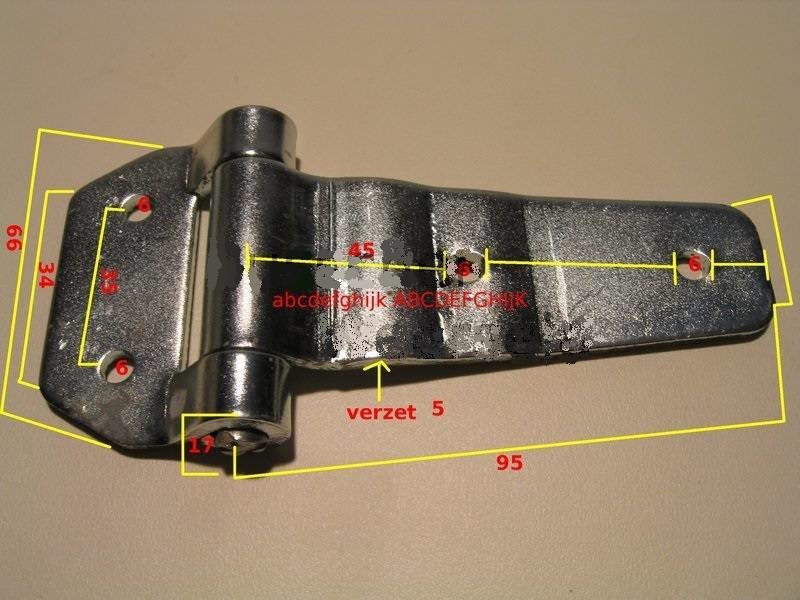 Vlinder scharnier type GTO met een verzet