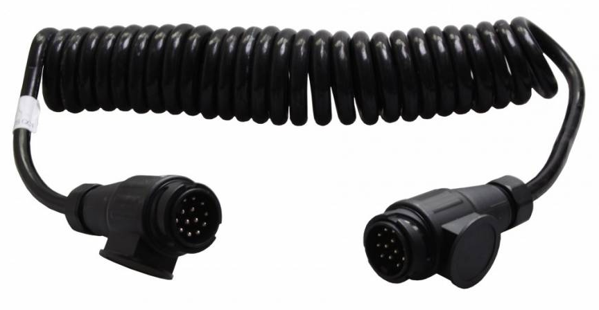 Premium verloop spiraalkabel 8 aderig met 2x 13-polige stekker - 70 tot 175 cm